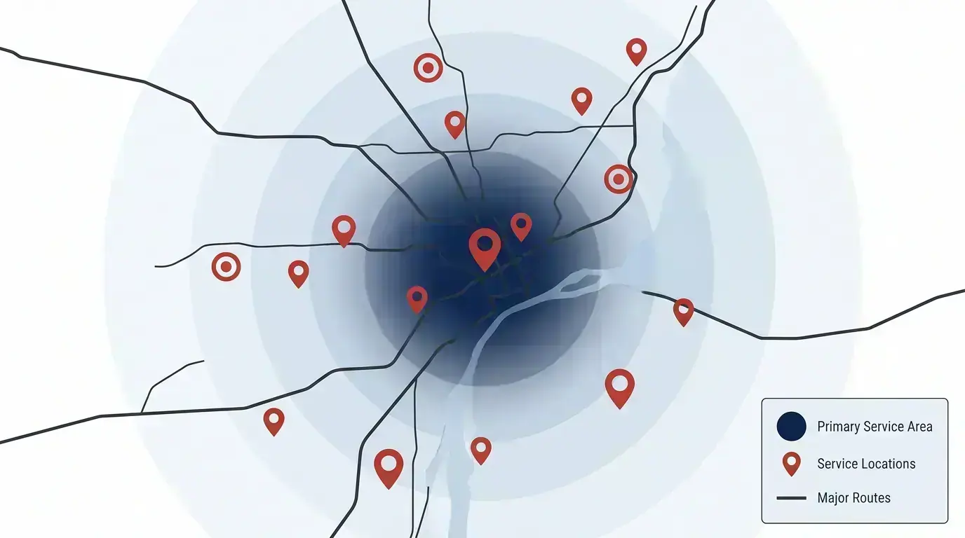 Service Area Coverage in Monroe, Michigan
